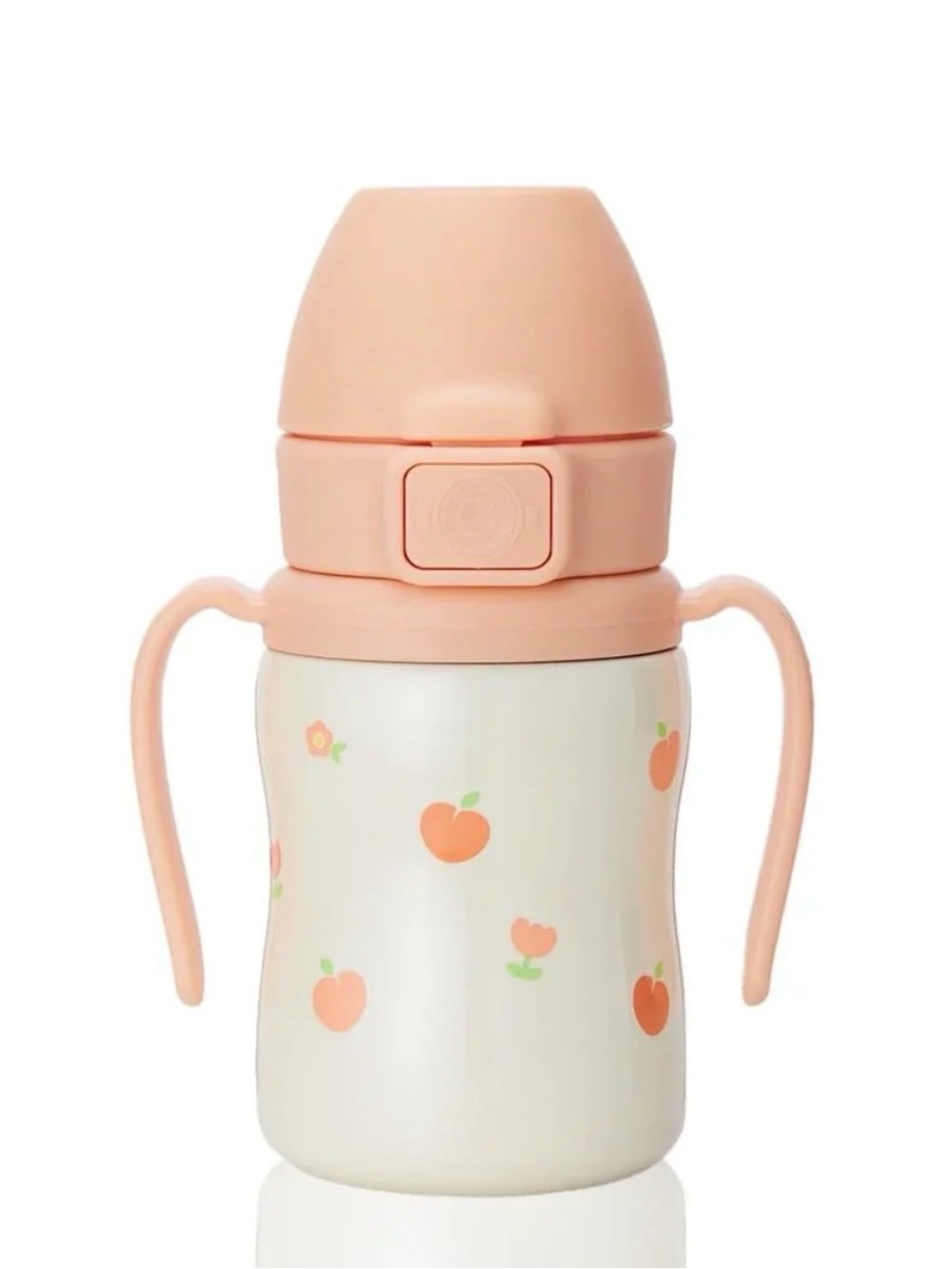 Grossmimi Peach Print Pink Toddler Sippy Cup with Handles
